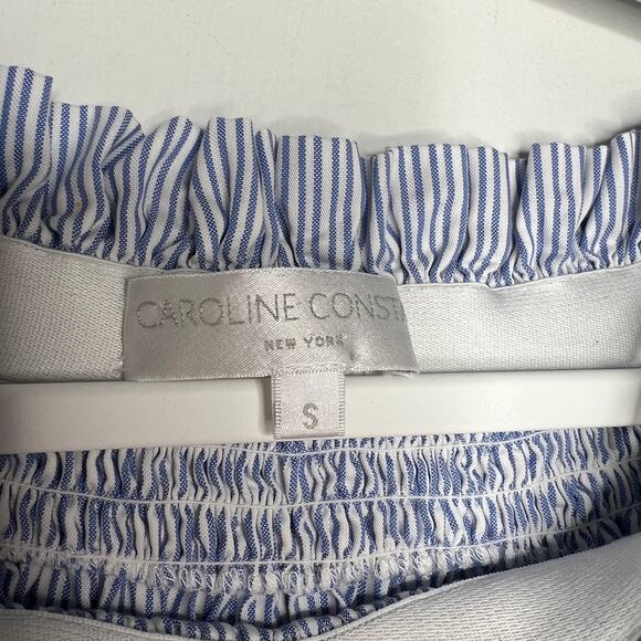 Caroline Constas Blue Stripe Off-Shoulder Top Size Small - Picture 3 of 7